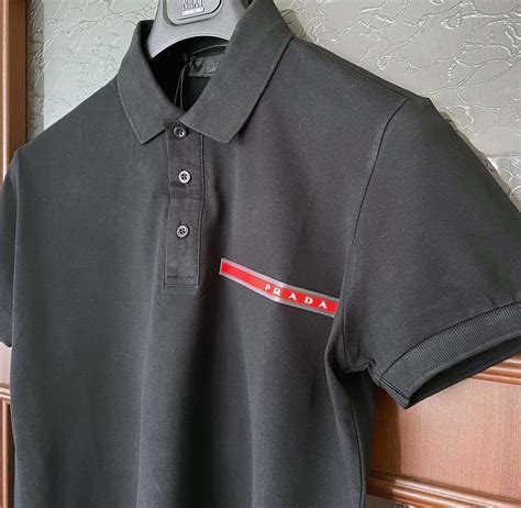 prada polo shirt black and red|prada polo shirt size chart.